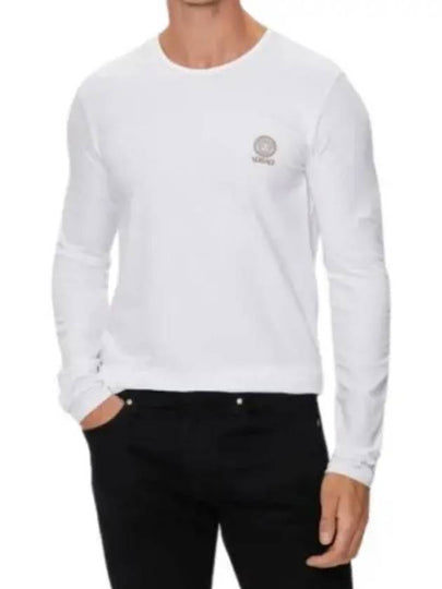 Logo Round Neck Long Sleeve T-Shirt White - VERSACE - BALAAN 2