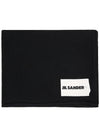 Logo Patch Cashmere Scarf Black - JIL SANDER - BALAAN 3