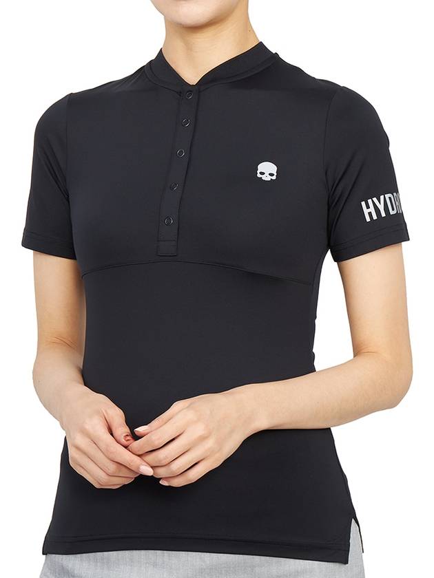 Women's Golf Serafino Classic Short Sleeve PK Shirt Black - HYDROGEN - BALAAN 6