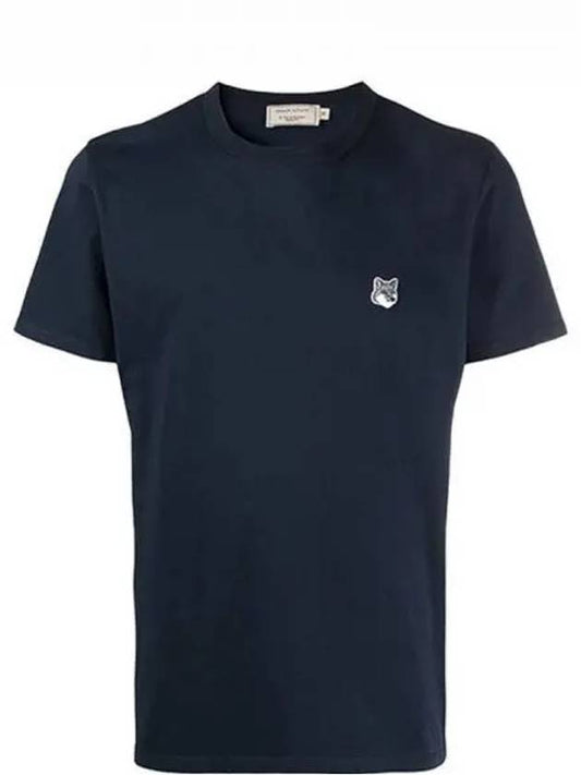 Grey Fox Head Patch Classic Short Sleeve T-Shirt Navy - MAISON KITSUNE - BALAAN 2