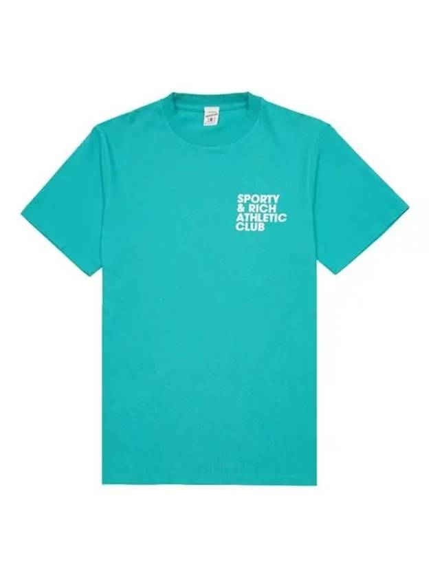 Slogan Print Cotton Short Sleeve T-Shirt Green - SPORTY & RICH - BALAAN 2