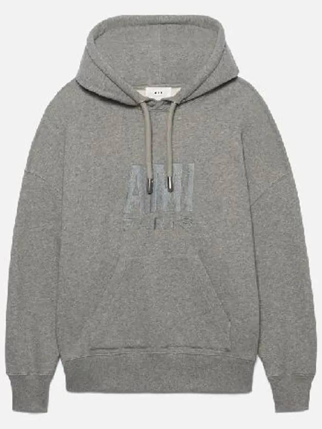 Men's Paris Logo Print Hoodie Grey - AMI - BALAAN 3