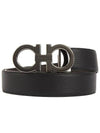 Reversible Gancini Leather Belt Dark Brown Black - SALVATORE FERRAGAMO - BALAAN 2