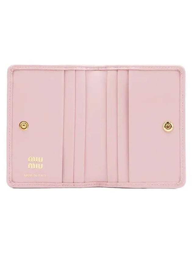 Matelasse Nappa Leather Card Wallet Pink - MIU MIU - BALAAN 4