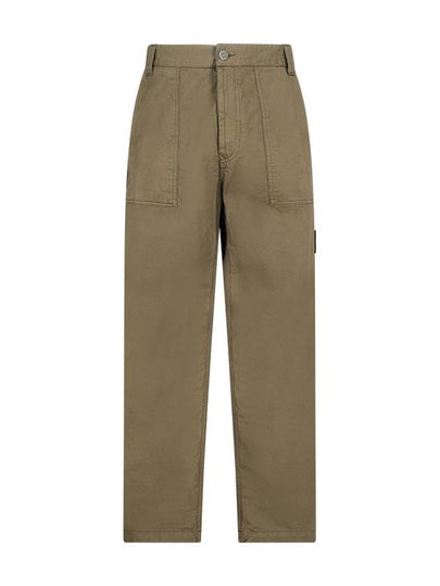 Logo Patch Stretch Straight Pants Military Green - STONE ISLAND - BALAAN 2