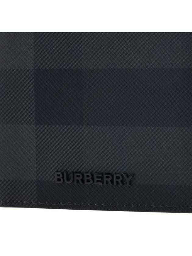 Check Polyurethane Bifold Wallet Black - BURBERRY - BALAAN 7