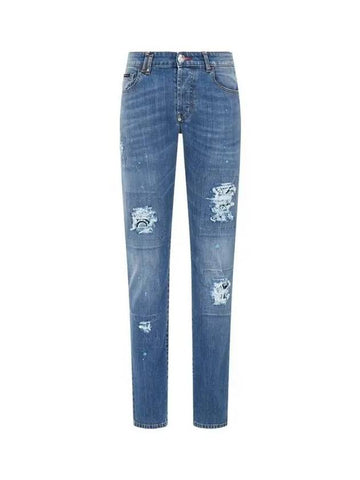 Men's Damage Point Denim Pants Indigo 271115 - PHILIPP PLEIN - BALAAN 1