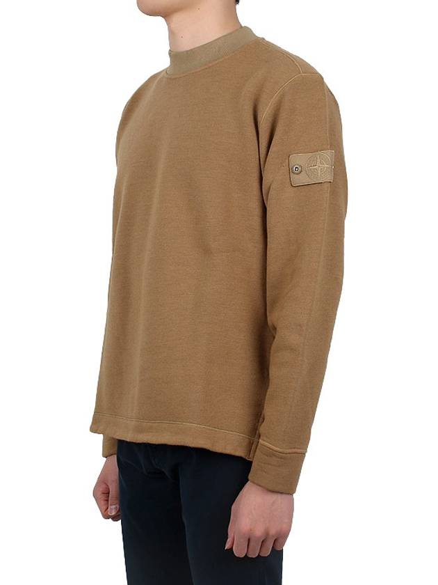 Ghost Piece Cotton Jersey Crew Neck Sweatshirt Dark Beige - STONE ISLAND - BALAAN 4