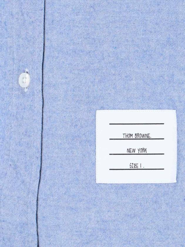 Men's Diagonal Solid Flannel Long Sleeve Shirt Light Blue - THOM BROWNE - BALAAN 6