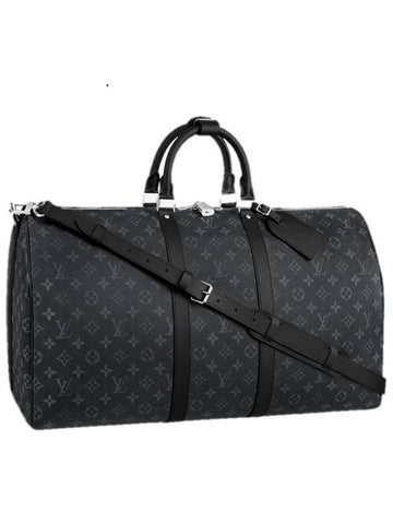 Keepall Bandoulier 55 Monogram Eclipse Boston Bag M40605 - LOUIS VUITTON - BALAAN 1