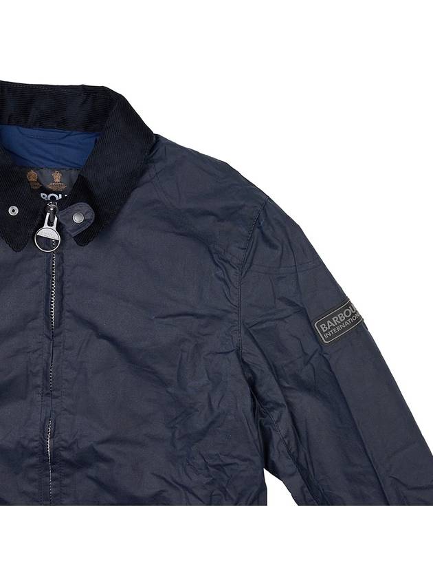 Edmound Wax Jacket Navy - BARBOUR - BALAAN 5