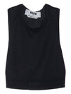 Shirring Sleeveless Black - MSGM - BALAAN 11