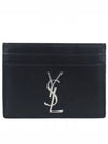 Monogram Card Case in Smooth Leather Black - SAINT LAURENT - BALAAN 2