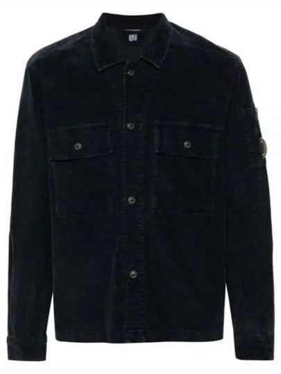 Corduroy Button Utility Shirt Jacket Dark Blue - CP COMPANY - BALAAN 2