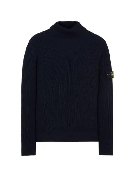 Wappen Patch Wool Turtleneck  Navy - STONE ISLAND - BALAAN 2