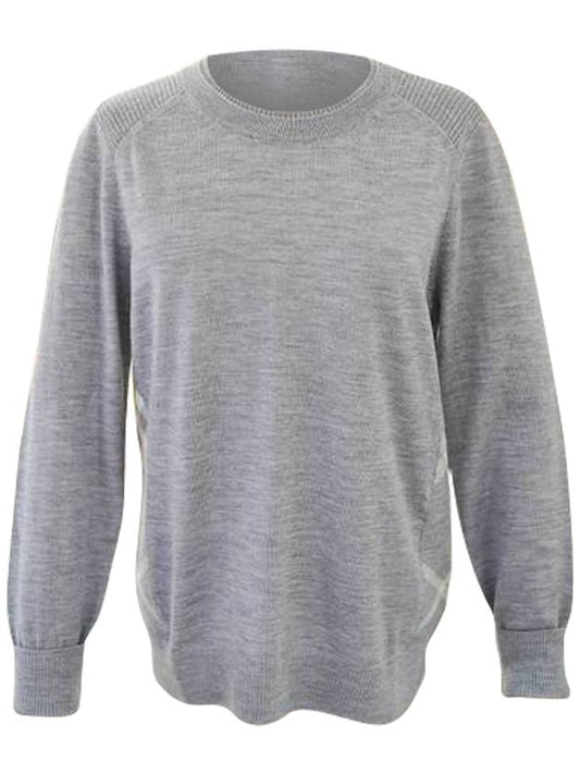 Megan Side Check Knit Top Grey - BURBERRY - BALAAN 1