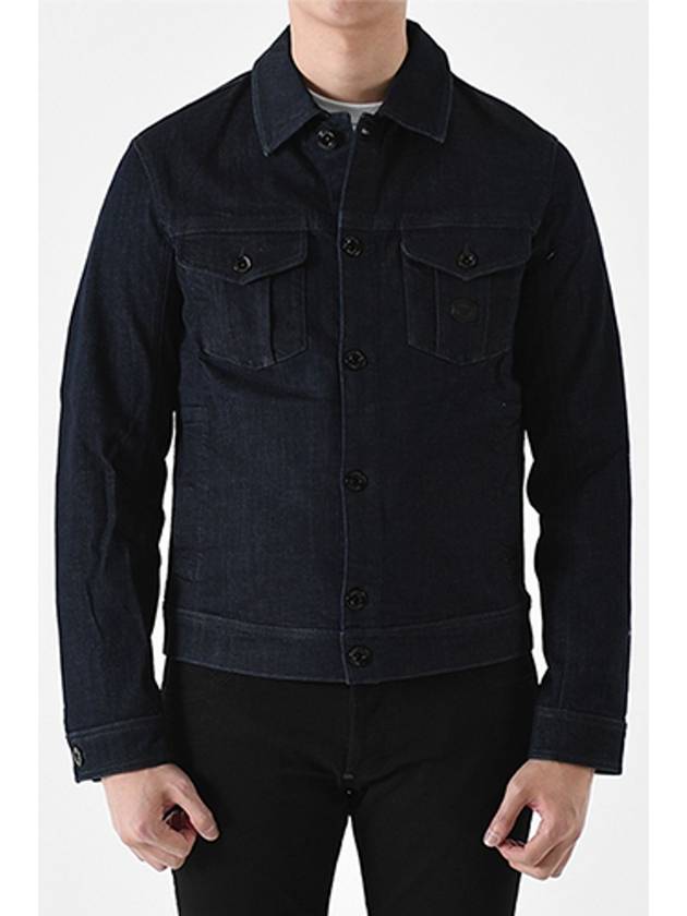 Cotton Denim Jacket Navy - EMPORIO ARMANI - BALAAN 2