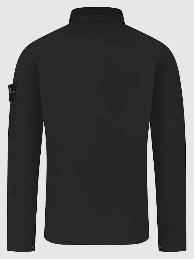 Organic Stretch Cotton Satin Long Sleeve Shirt Black - STONE ISLAND - BALAAN 3