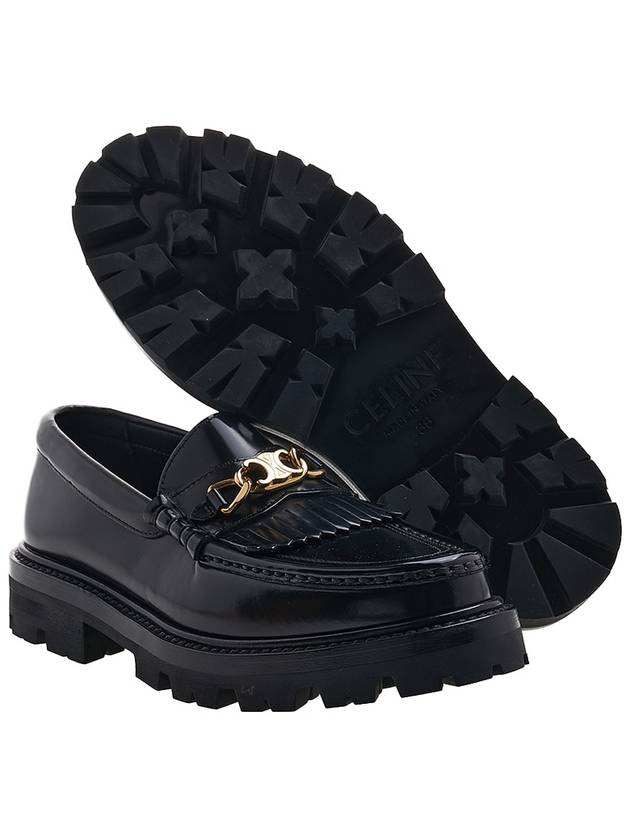 Triomphe Chain Polished Bull Margaret Loafers Black - CELINE - BALAAN 6