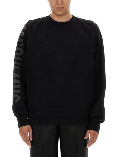 Le Typo Logo Print Cotton Sweatshirt Black - JACQUEMUS - BALAAN 2