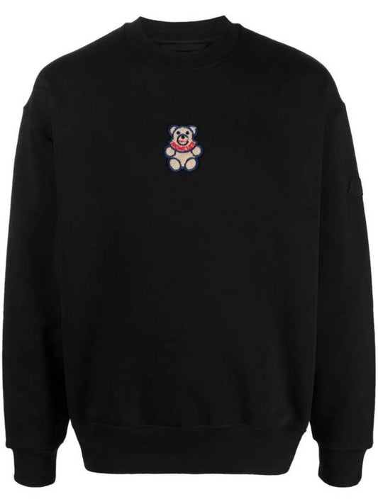 Logo Patch Sweatshirt Black - MONCLER - BALAAN 1