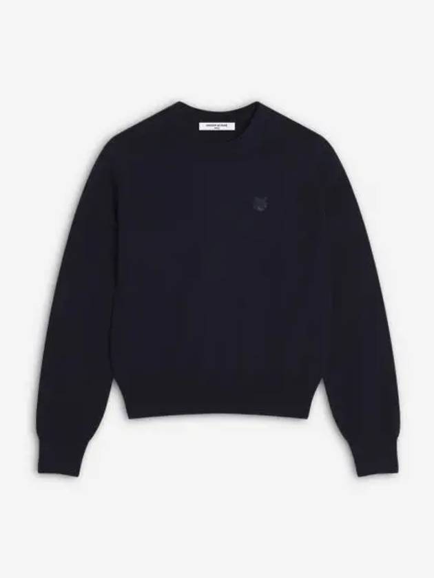 Bold Fox Head Wool Knit Top Ink Blue - MAISON KITSUNE - BALAAN 2