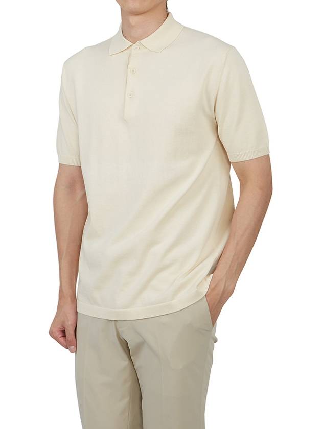 Men's Organic Cotton Polo Shirt Ivory - ANDERSEN-ANDERSEN - BALAAN 6