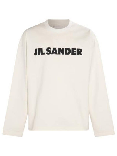 Logo Print Cotton Long Sleeve T-Shirt White - JIL SANDER - BALAAN 2