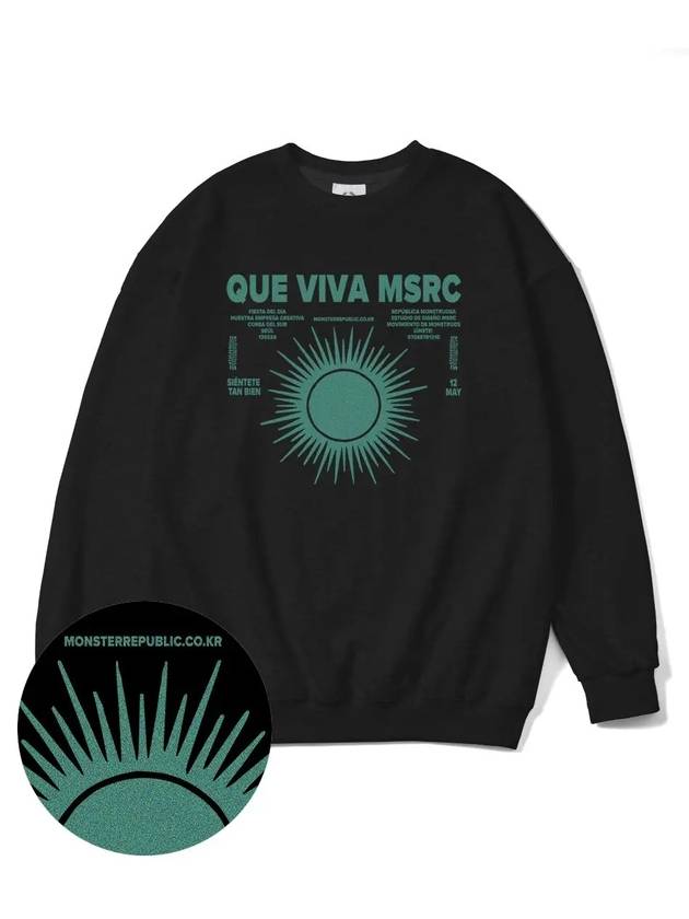 Viva MSRC Jade Green Overfit Sweatshirt Black - MONSTER REPUBLIC - BALAAN 2