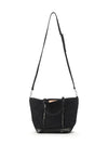 Women's Cabas Small Linen Tote Bag Black - VANESSA BRUNO - BALAAN 4