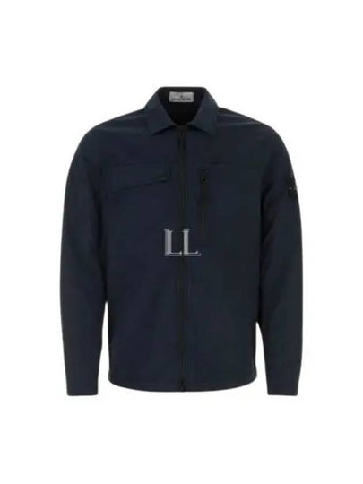 Supima Cotton Twill Stretch-TC Jacket Navy Blue - STONE ISLAND - BALAAN 2