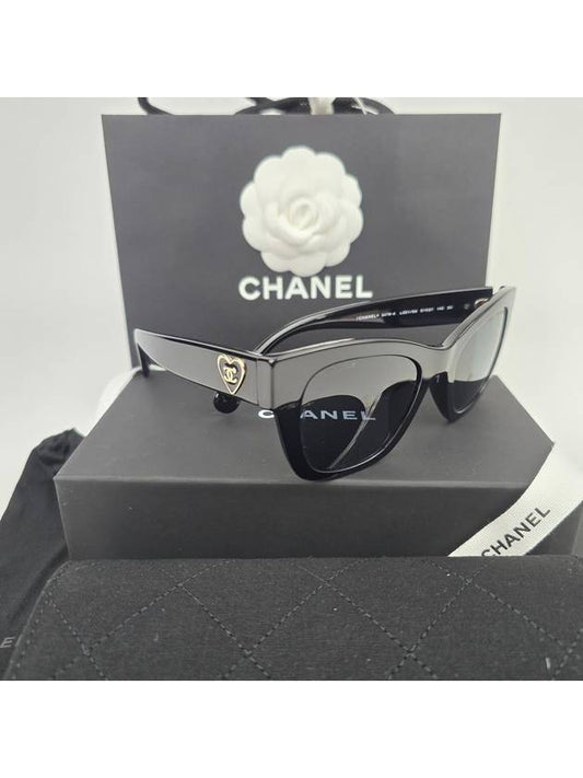 Eyewear Heart Logo Square Sunglasses Black - CHANEL - BALAAN 2