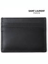 Smooth Leather Classic Logo Card Wallet Black - SAINT LAURENT - BALAAN 4