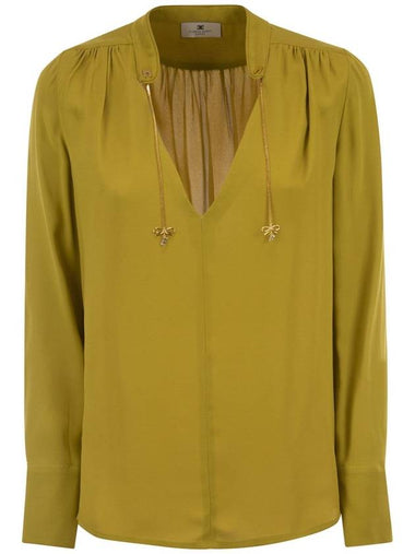 Georgette shirt with charms and logo - ELISABETTA FRANCHI - BALAAN 1