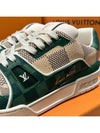 Men's LV Trainer Sneakers Calfskin Damier Green - LOUIS VUITTON - BALAAN 6