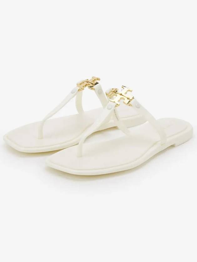 Roxanne Jelly Logo Flip Flops White - TORY BURCH - BALAAN 3