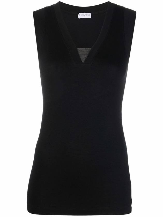 23 ss V-neck tank top M0TC8EL672 C101 NERO B0170005477 - BRUNELLO CUCINELLI - BALAAN 1