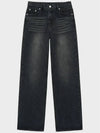 Classic Straight Denim Wide Pants Grey - NOIRER FOR WOMEN - BALAAN 3