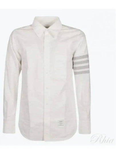 4 Bar Stripe Long Sleeve Shirt White - THOM BROWNE - BALAAN 2