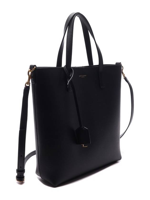 Shopping Toy Supple Leather Tote Bag Black - SAINT LAURENT - BALAAN 4