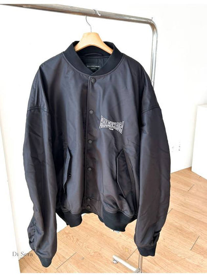 Boxing Varsity Bomber Jacket Black - BALENCIAGA - BALAAN 2