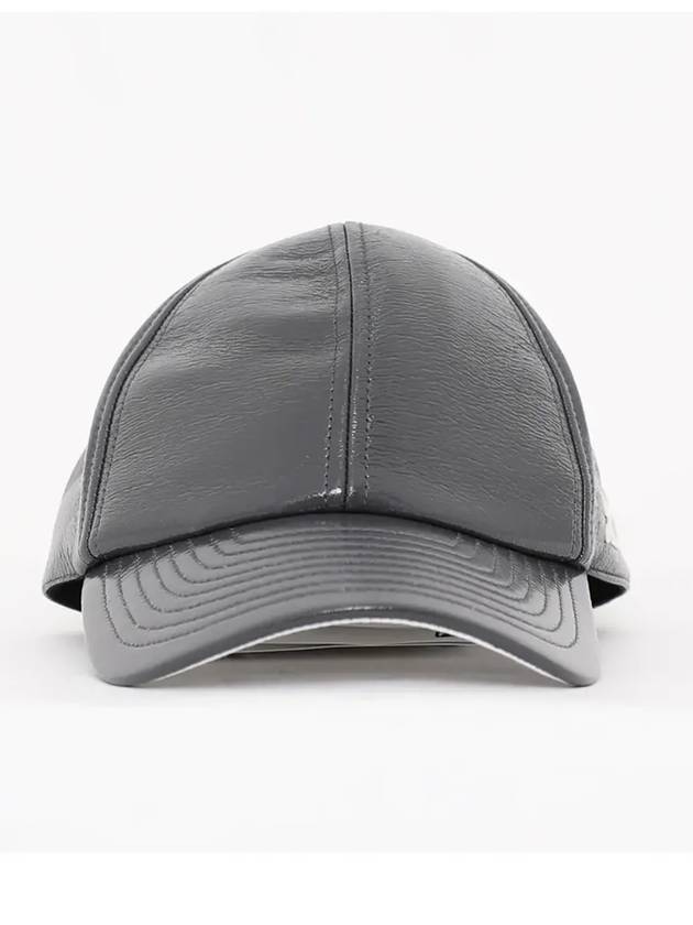 Embroidered Logo Glossy Finish Ball Cap Steel Grey - COURREGES - BALAAN 3