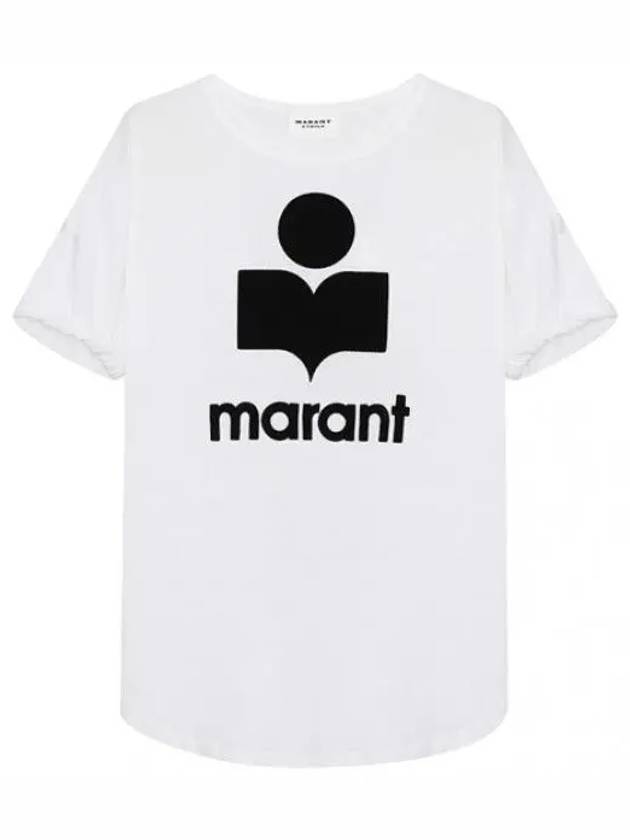 Coldy Linen Logo T Shirt Short Sleeve Tee - ISABEL MARANT - BALAAN 1