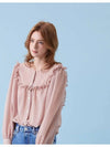 volume chiffon round neck frill blouse pink - VOYONN - BALAAN 3