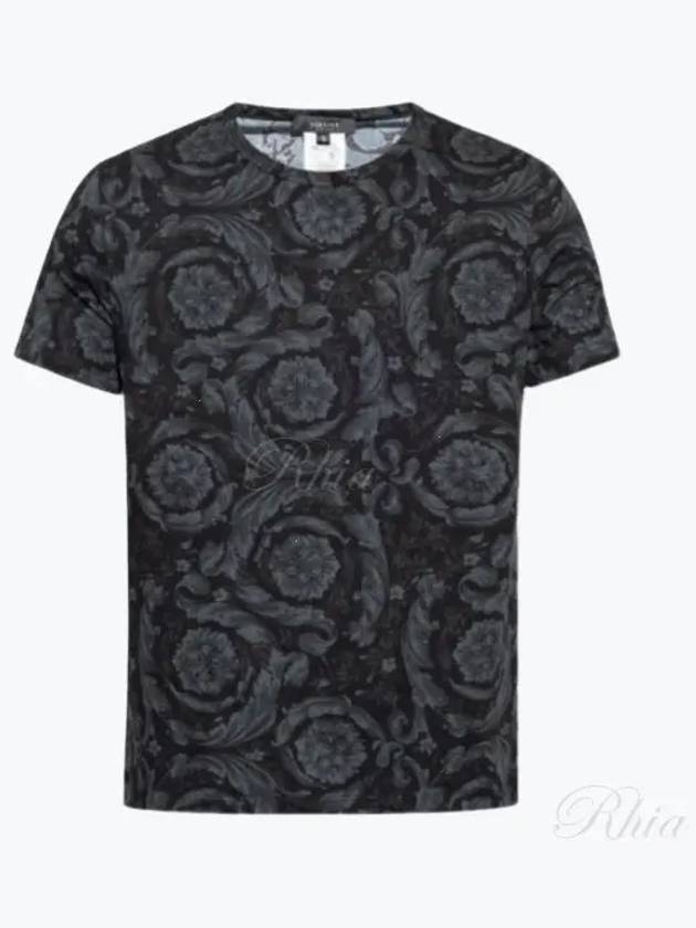 Barocco Pattern Short Sleeve T-Shirt Grey Black - VERSACE - BALAAN 2