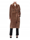 Zaire Alpaca Women's Single Coat Brown - MAX MARA - BALAAN 4