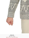 Crew Neck Fair Isle Motif Knit Top Grey - GOLDEN GOOSE - BALAAN 11