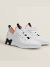 Depart Knit Calfskin Low Sneakers Blanc - HERMES - BALAAN 3