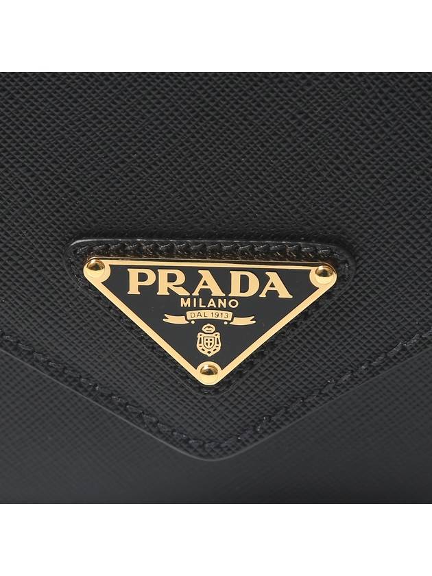 Saffiano Leather Envelope Chain Shoulder Bag Black - PRADA - BALAAN 5