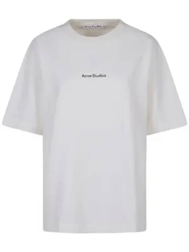 Stamp Logo Cotton Short Sleeve T-Shirt White - ACNE STUDIOS - BALAAN 1